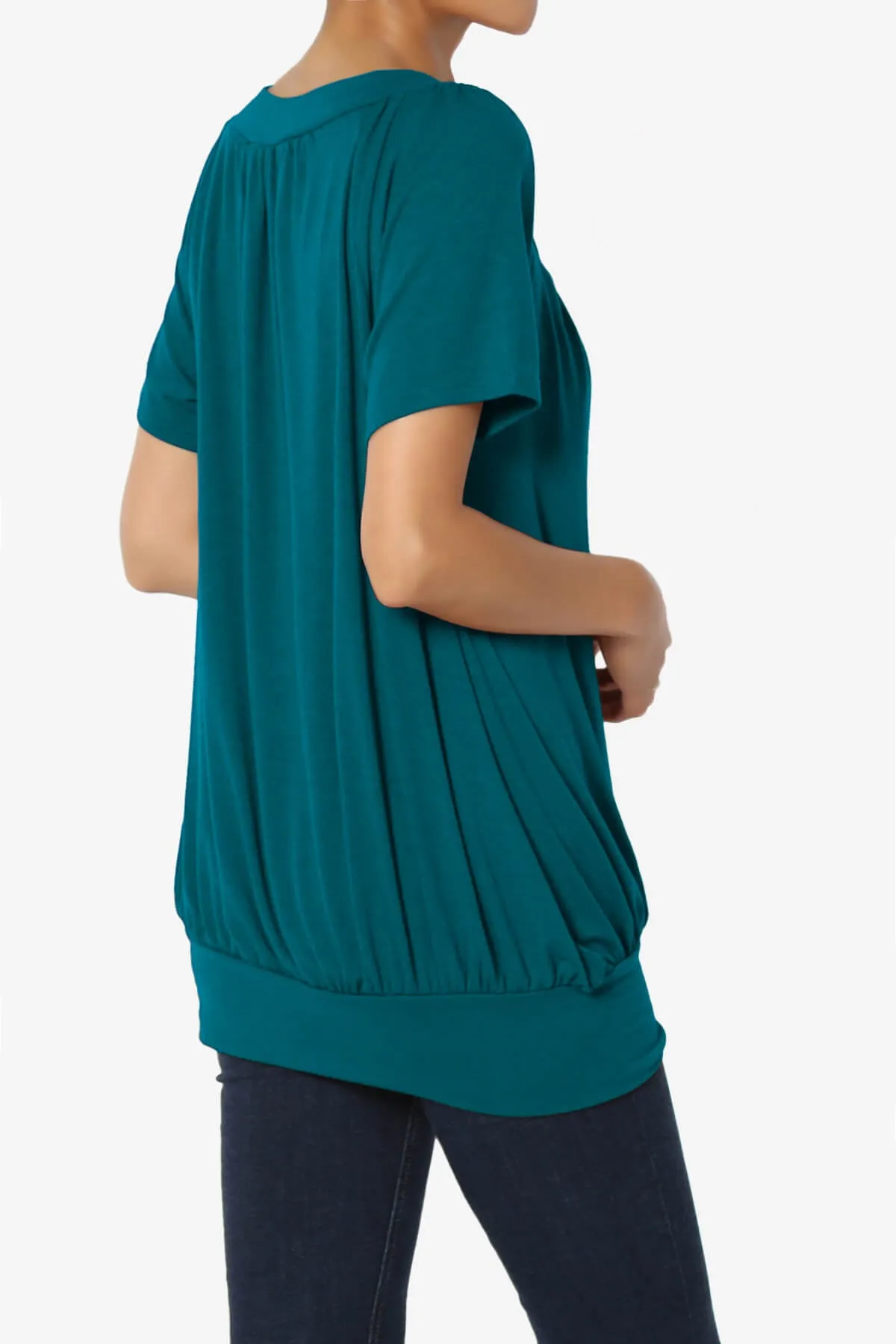 Rezume Shirred V-Neck Blouson Top PLUS