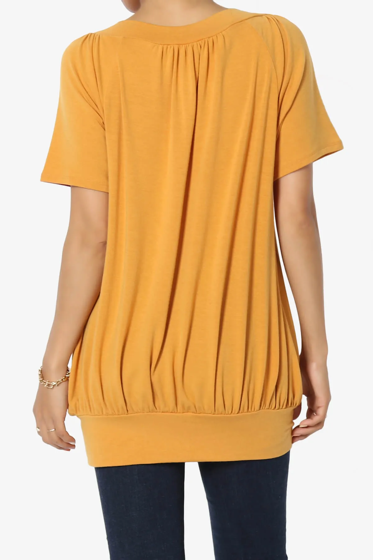 Rezume Shirred V-Neck Blouson Top PLUS