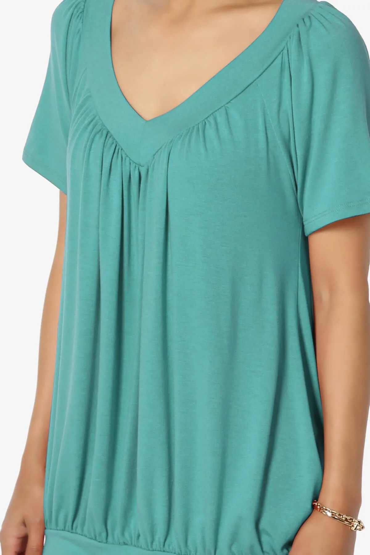 Rezume Shirred V-Neck Blouson Top PLUS