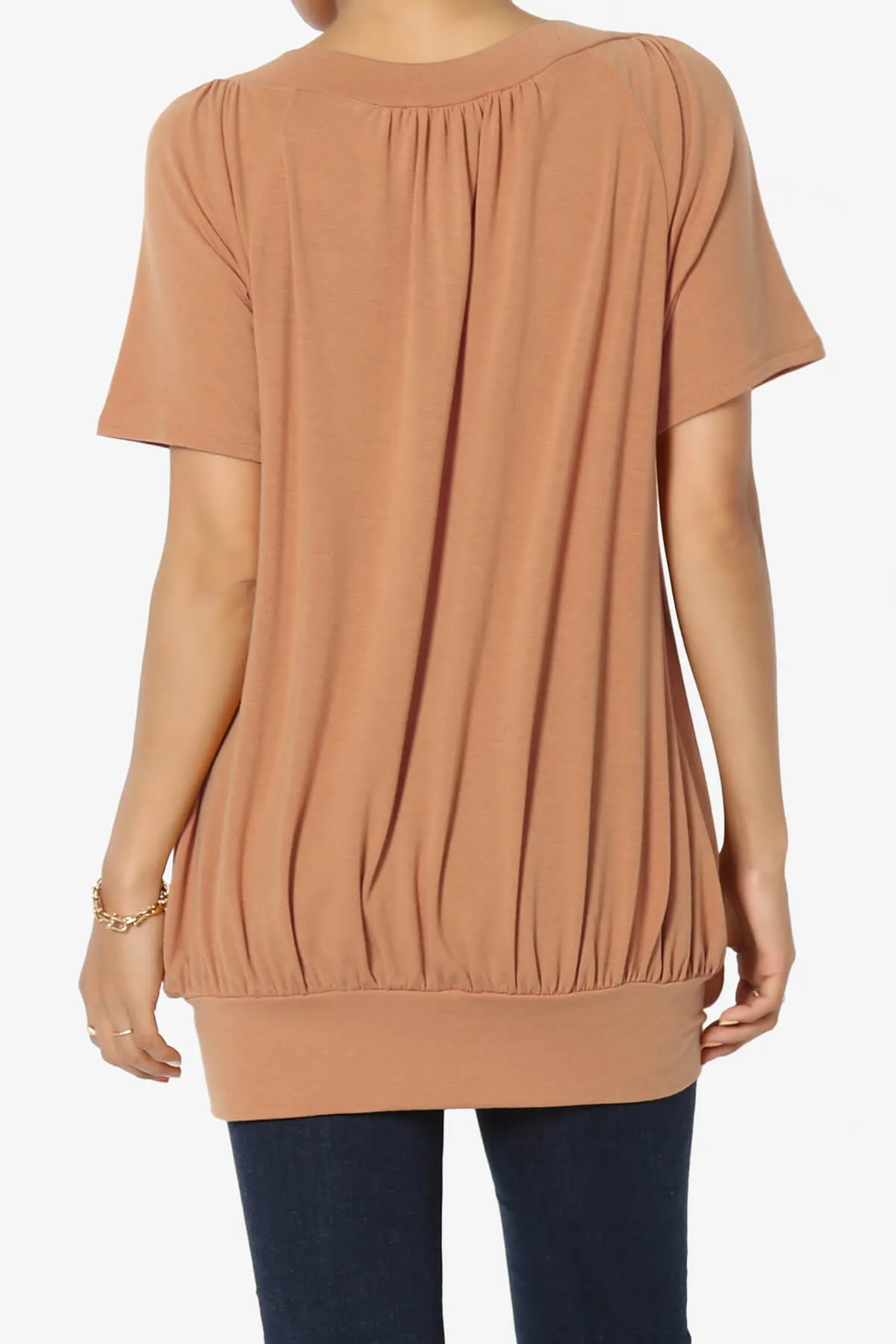 Rezume Shirred V-Neck Blouson Top PLUS