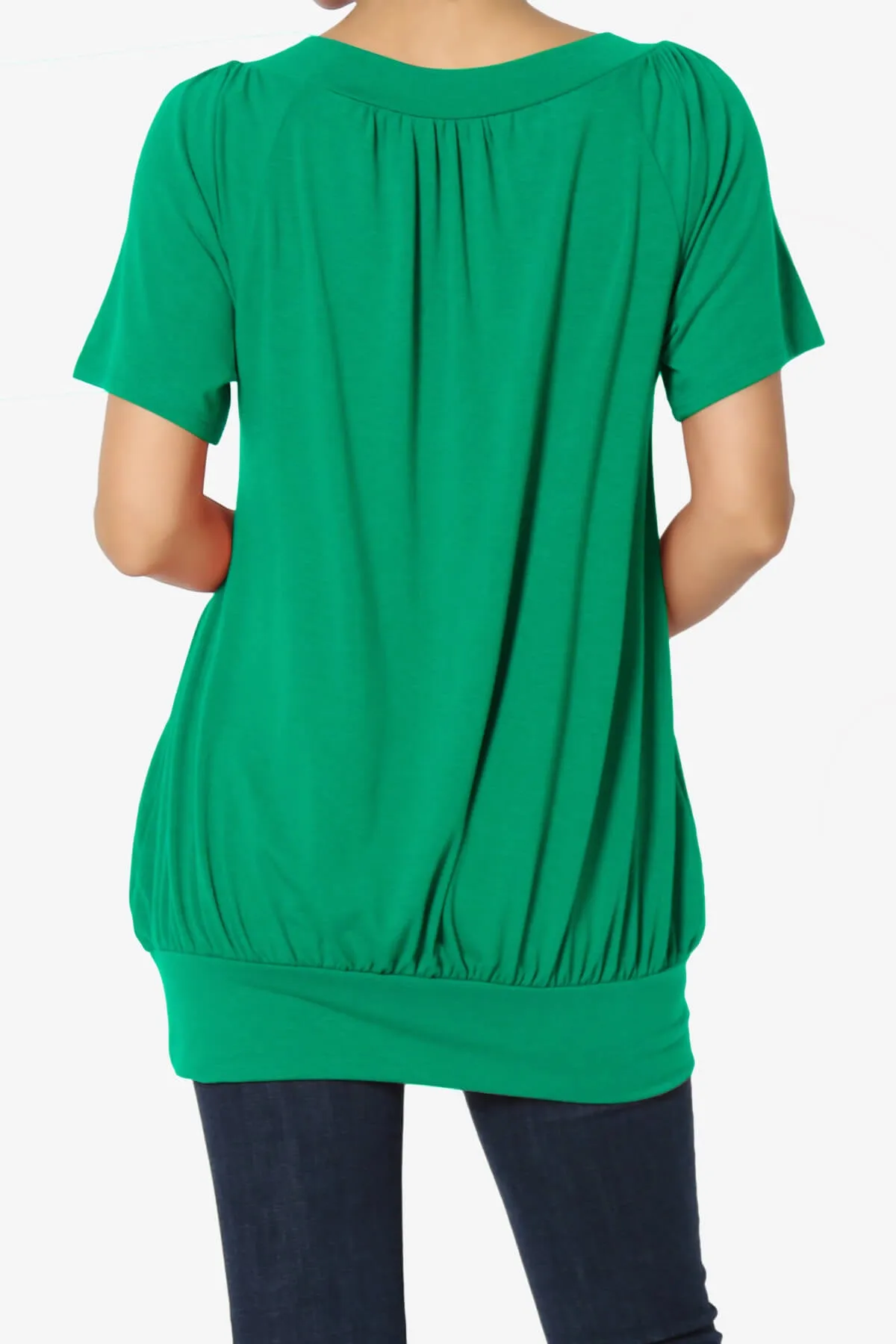 Rezume Shirred V-Neck Blouson Top PLUS