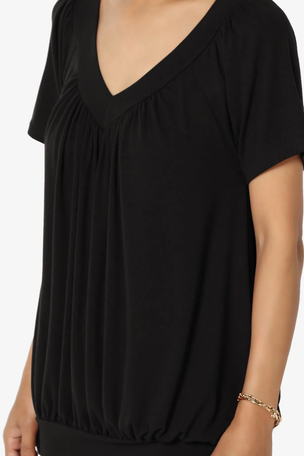 Rezume Shirred V-Neck Blouson Top PLUS