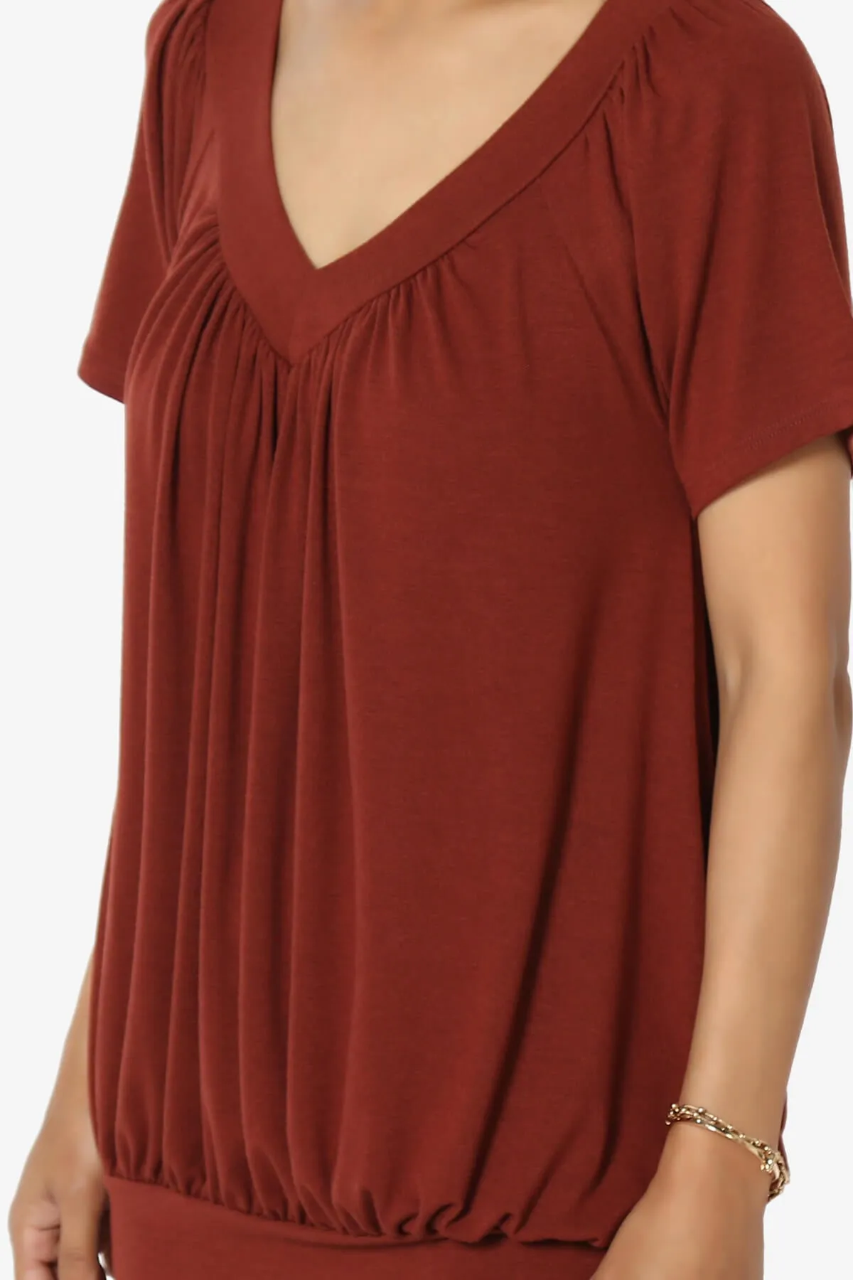 Rezume Shirred V-Neck Blouson Top PLUS