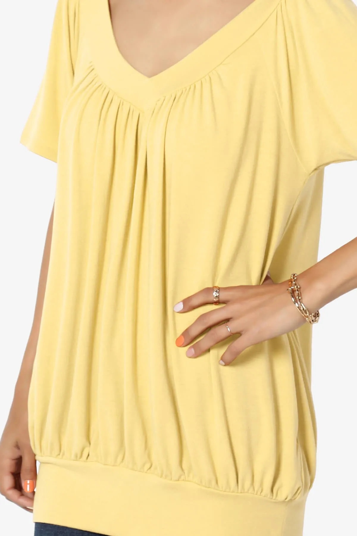 Rezume Shirred V-Neck Blouson Top