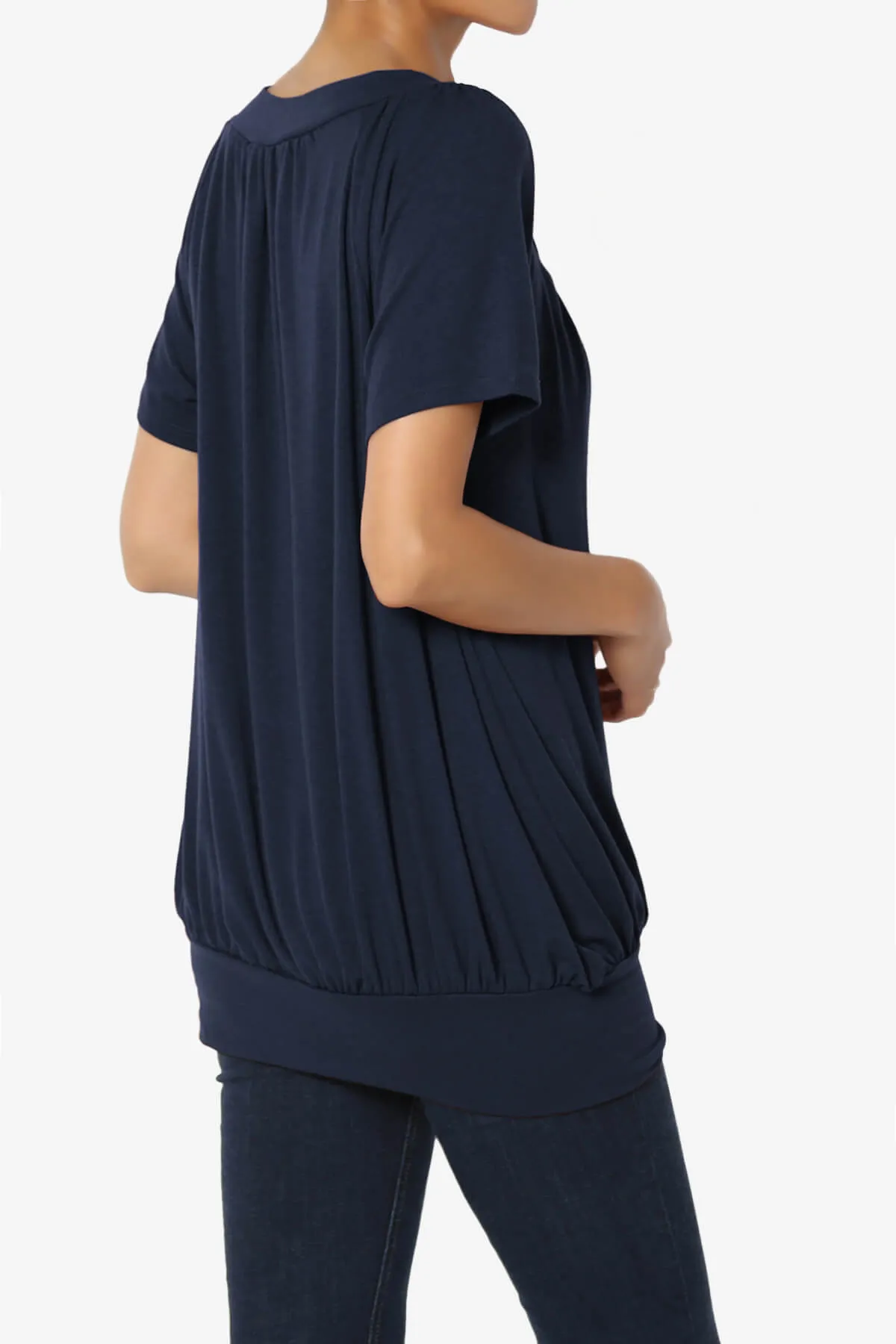 Rezume Shirred V-Neck Blouson Top