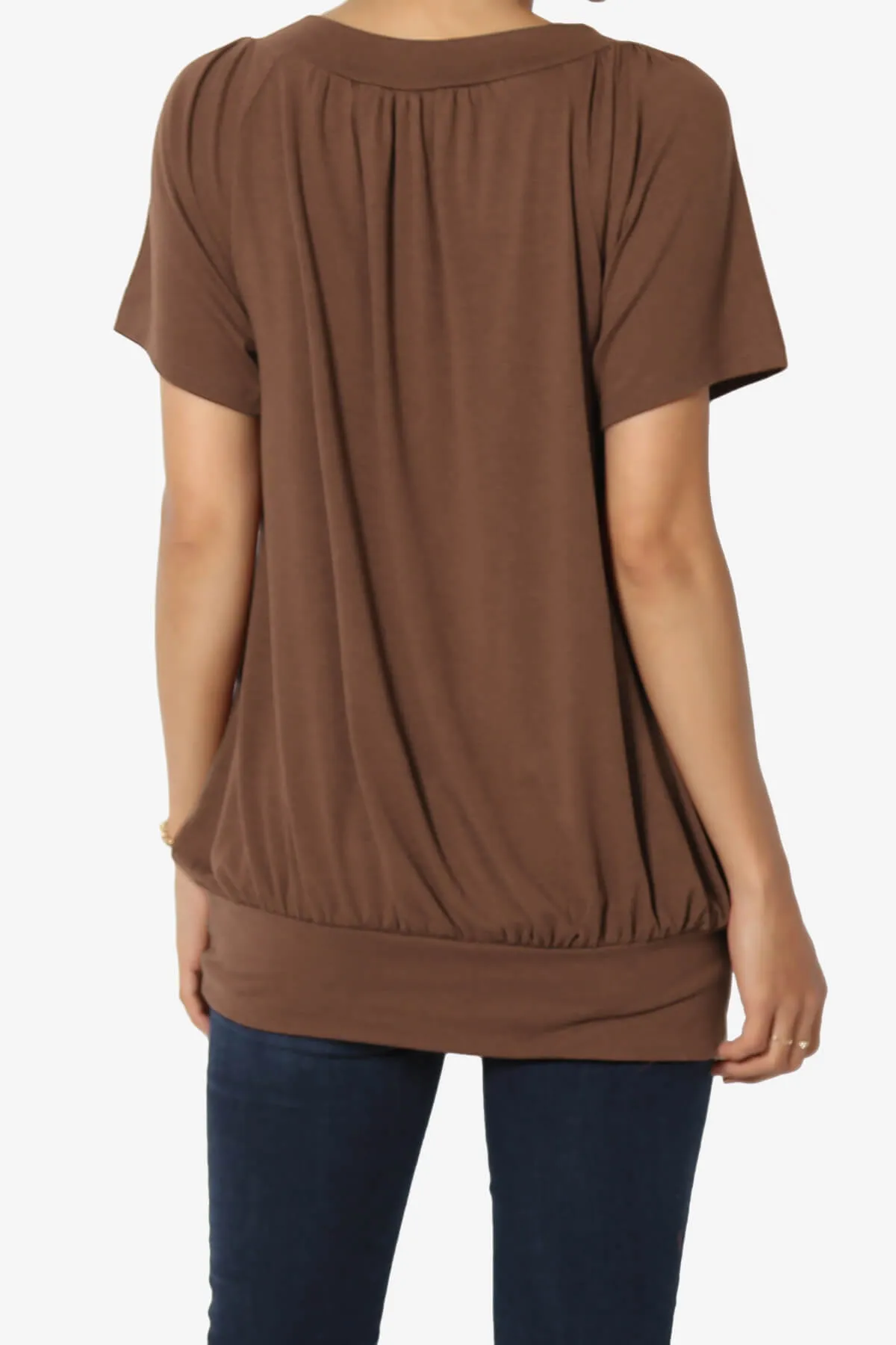 Rezume Shirred V-Neck Blouson Top