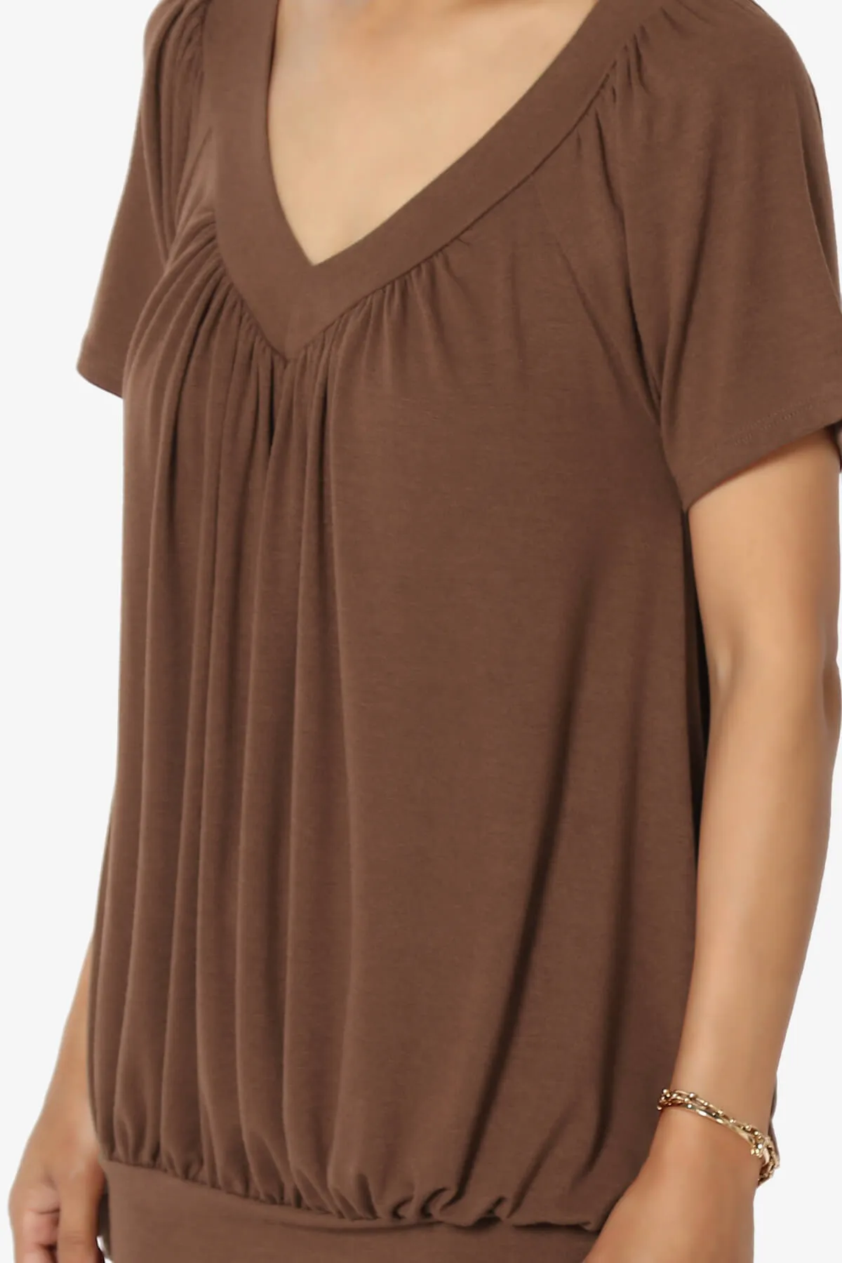 Rezume Shirred V-Neck Blouson Top