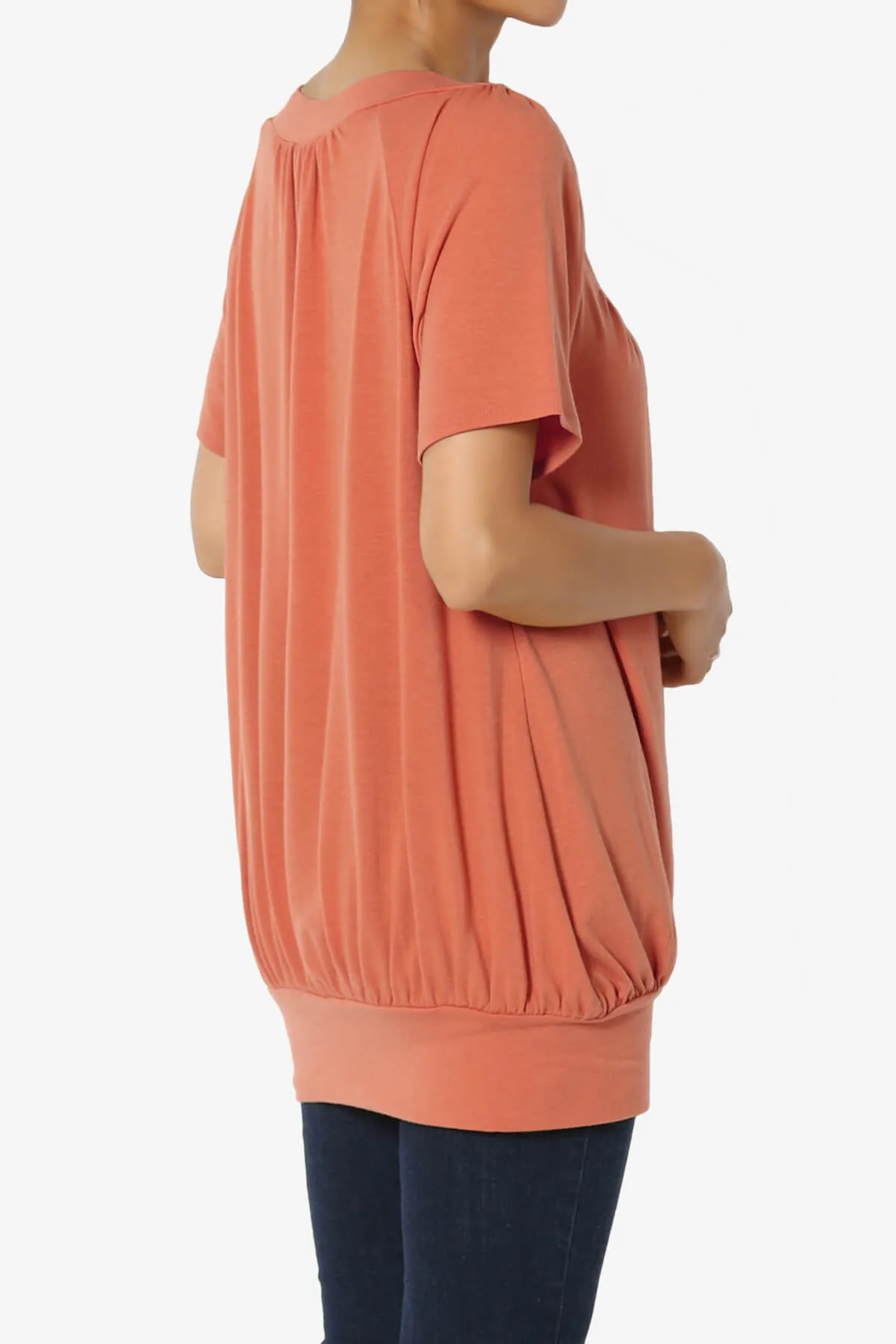 Rezume Shirred V-Neck Blouson Top