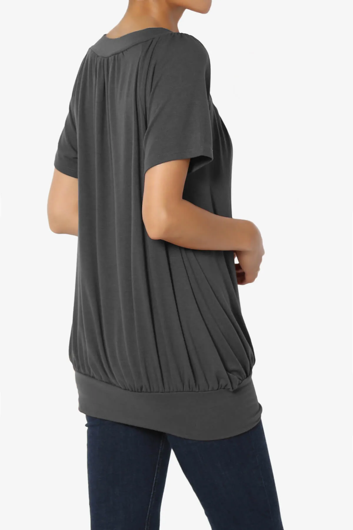 Rezume Shirred V-Neck Blouson Top