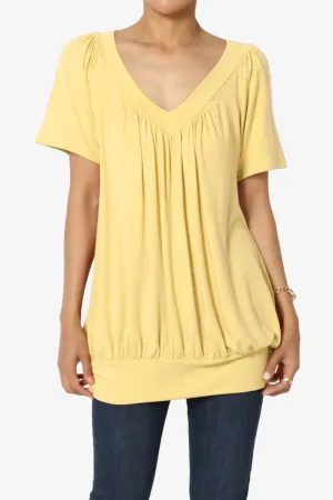 Rezume Shirred V-Neck Blouson Top