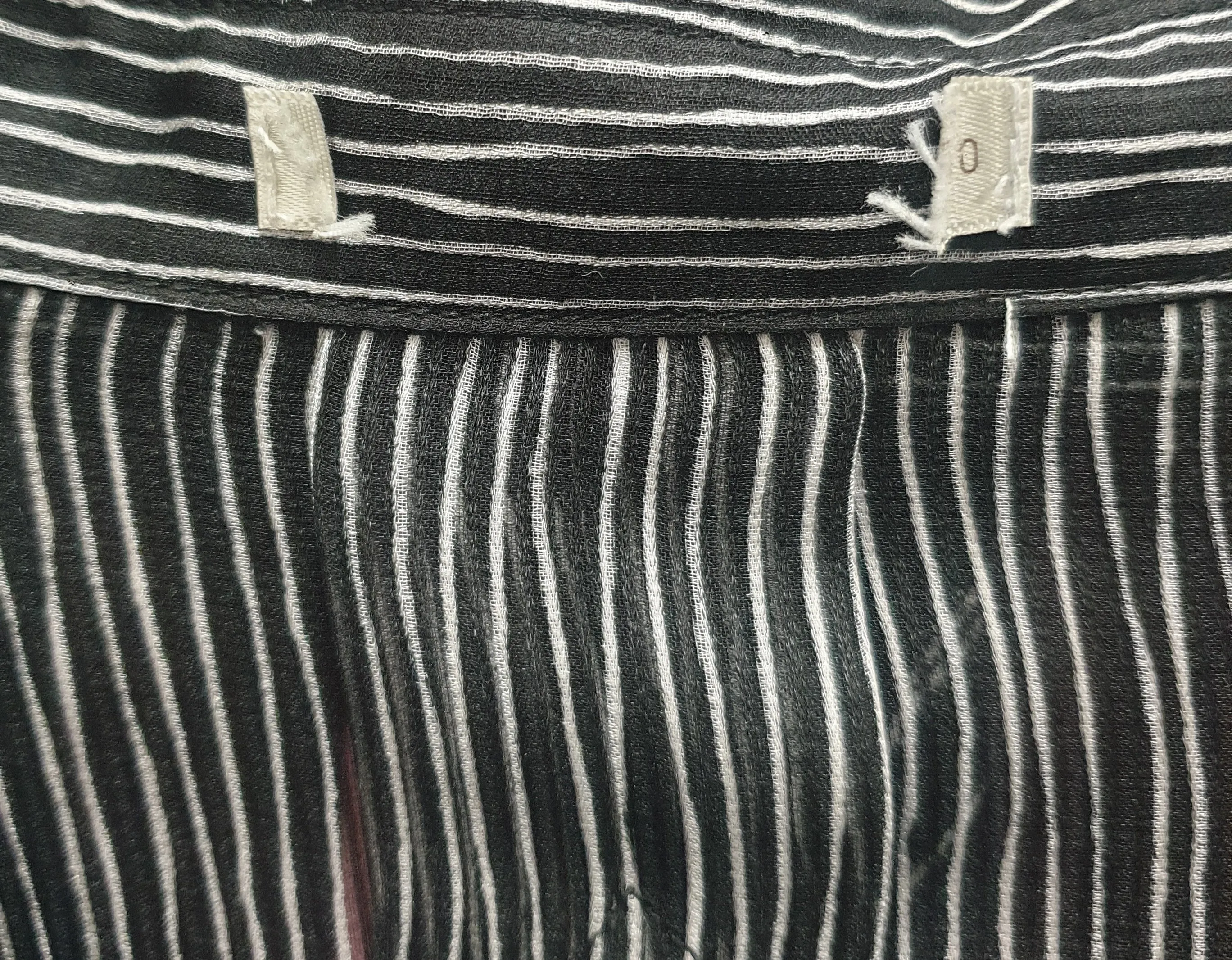 Ridley Black and white striped semi-sheer shirt size 12