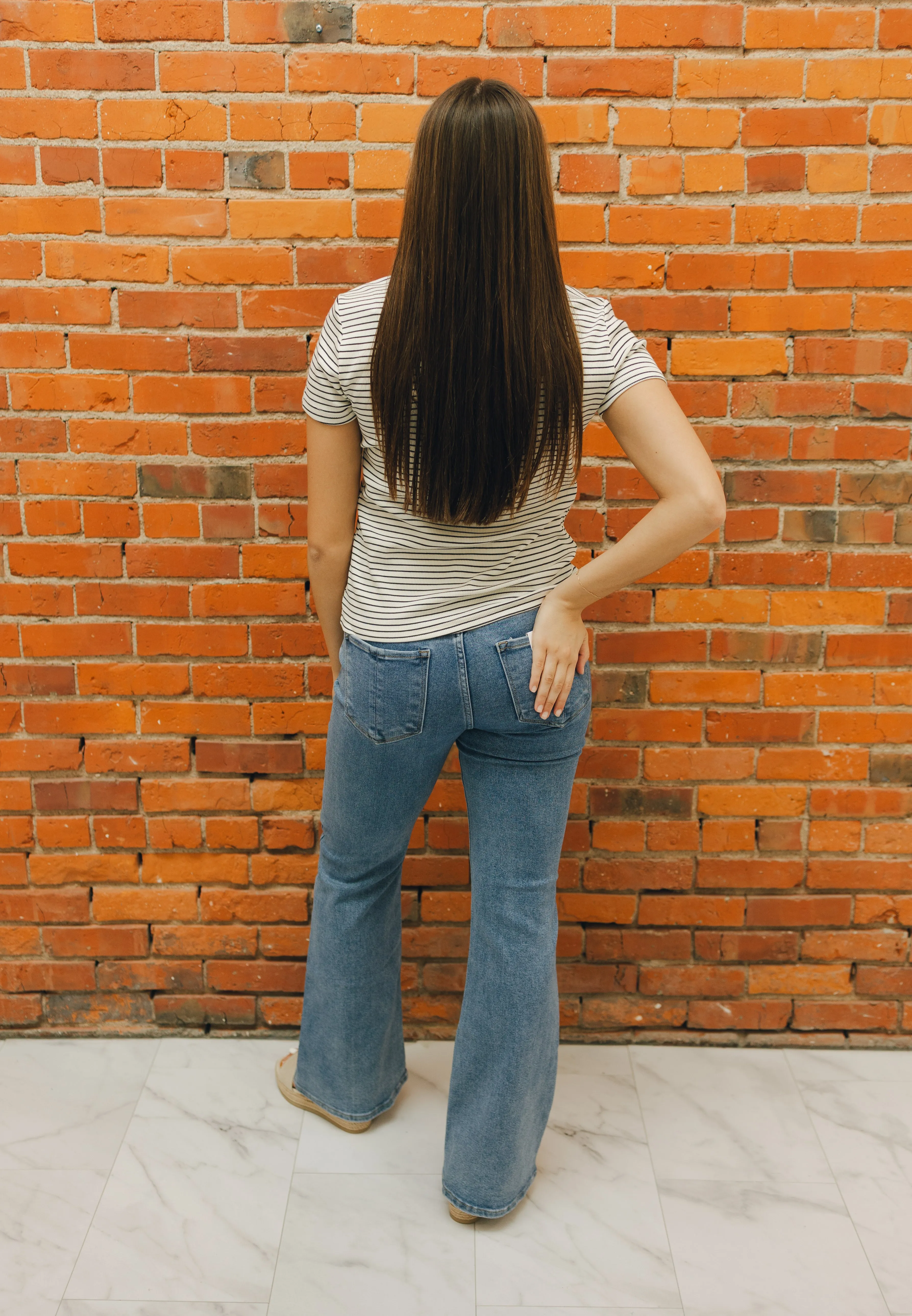 Risen HIgh Rise Clean Flare Jeans