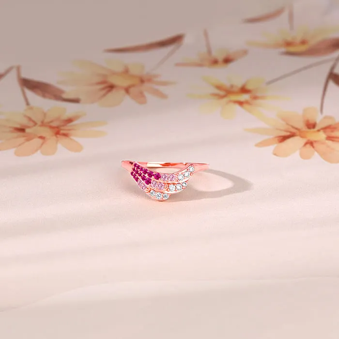 Rose Gold Feathered Love Ring