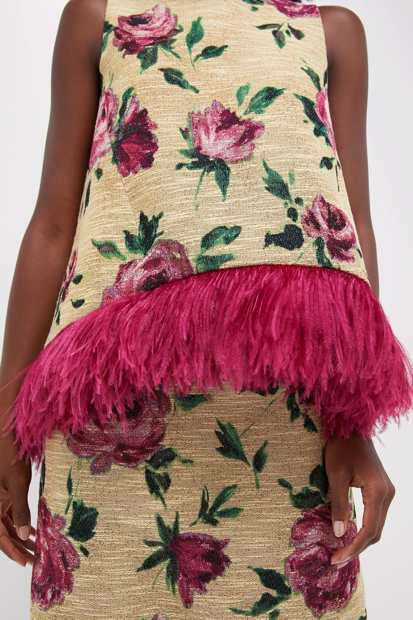 Roses La Scala Top with Feathers