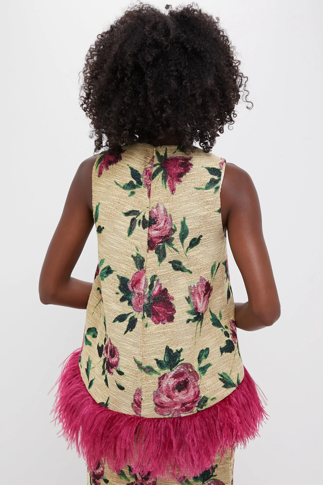 Roses La Scala Top with Feathers