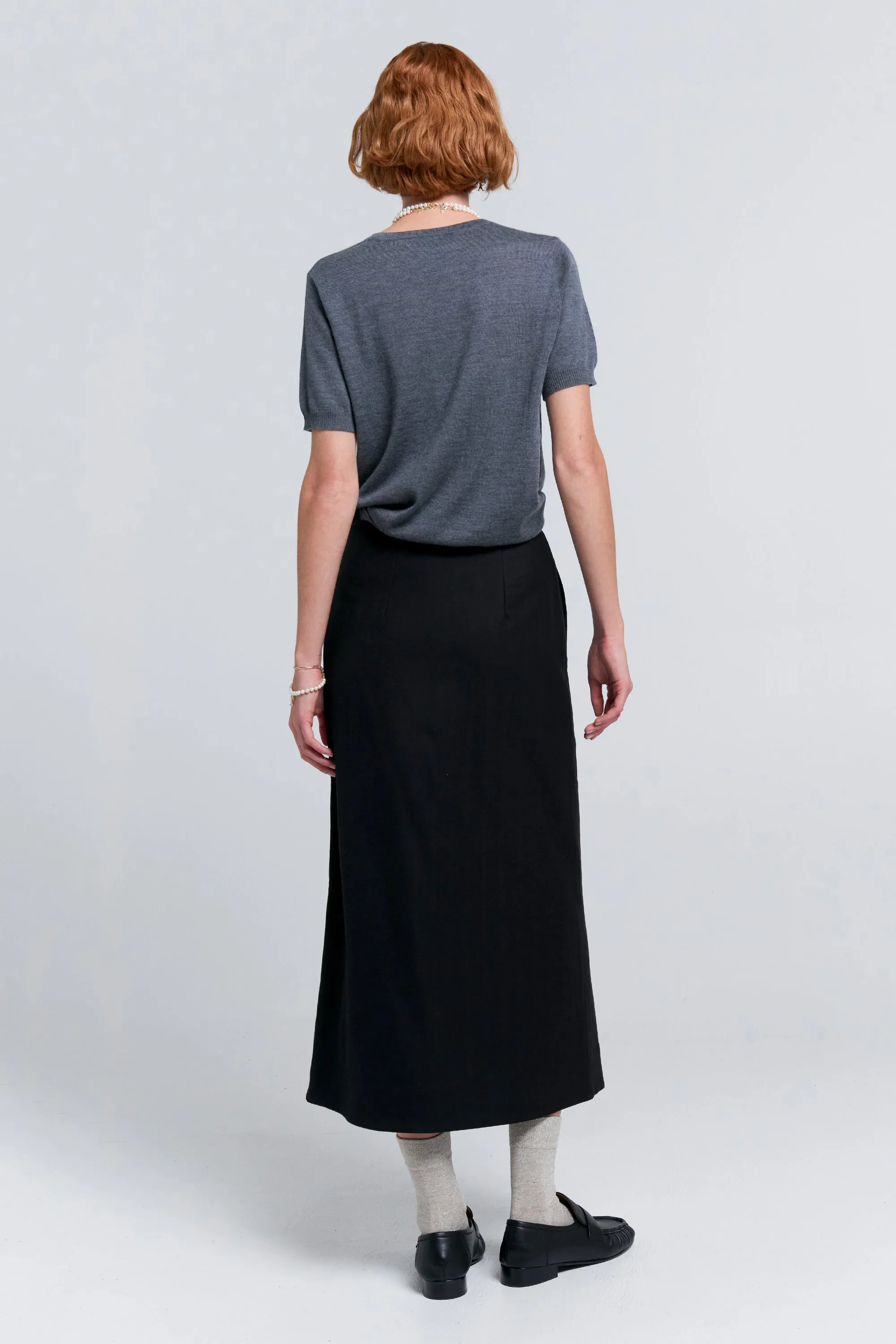 Roving Wrap Skirt Black