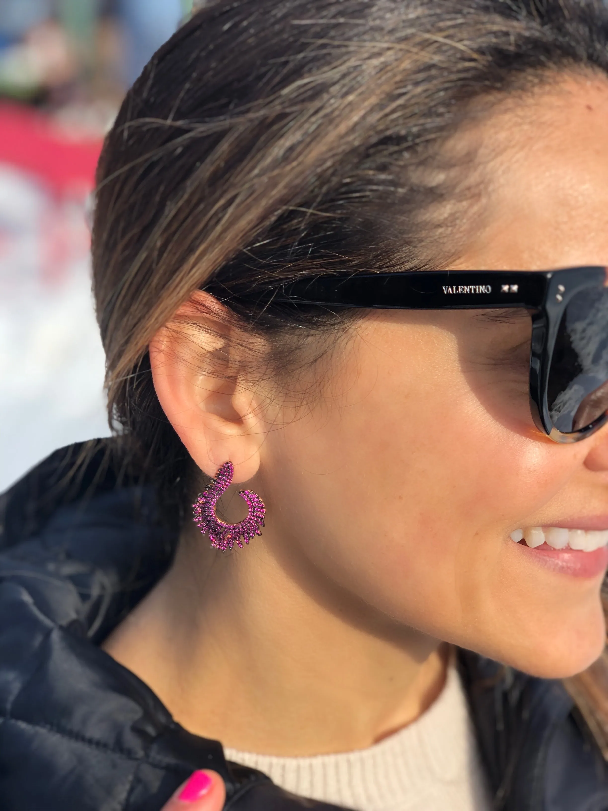 Ruby Spinel Flame Earrings