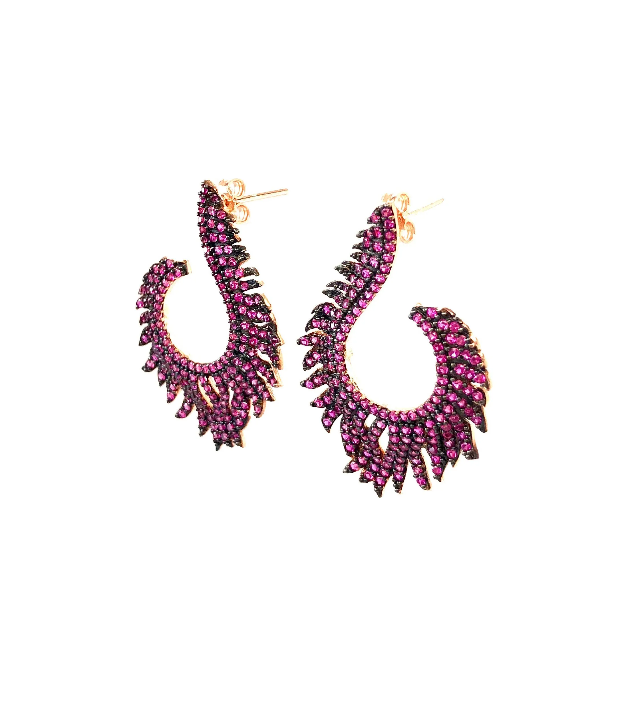 Ruby Spinel Flame Earrings