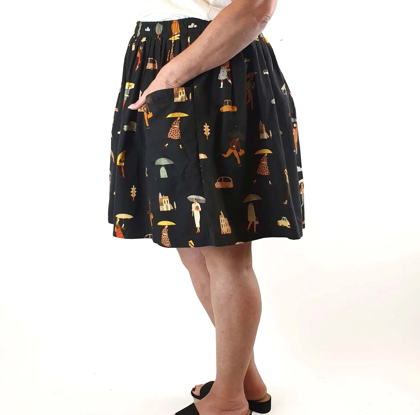 Rummage Style rainy day print skirt size 18