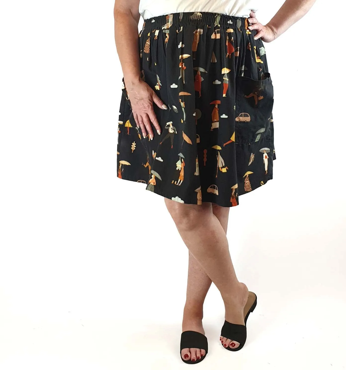 Rummage Style rainy day print skirt size 18