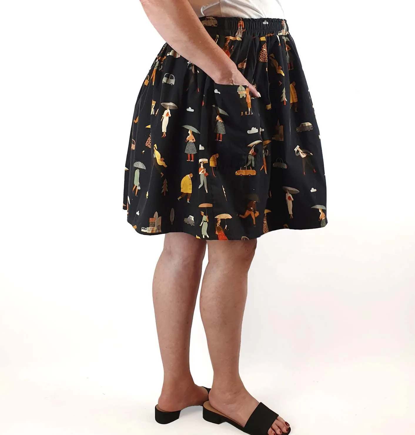 Rummage Style rainy day print skirt size 18