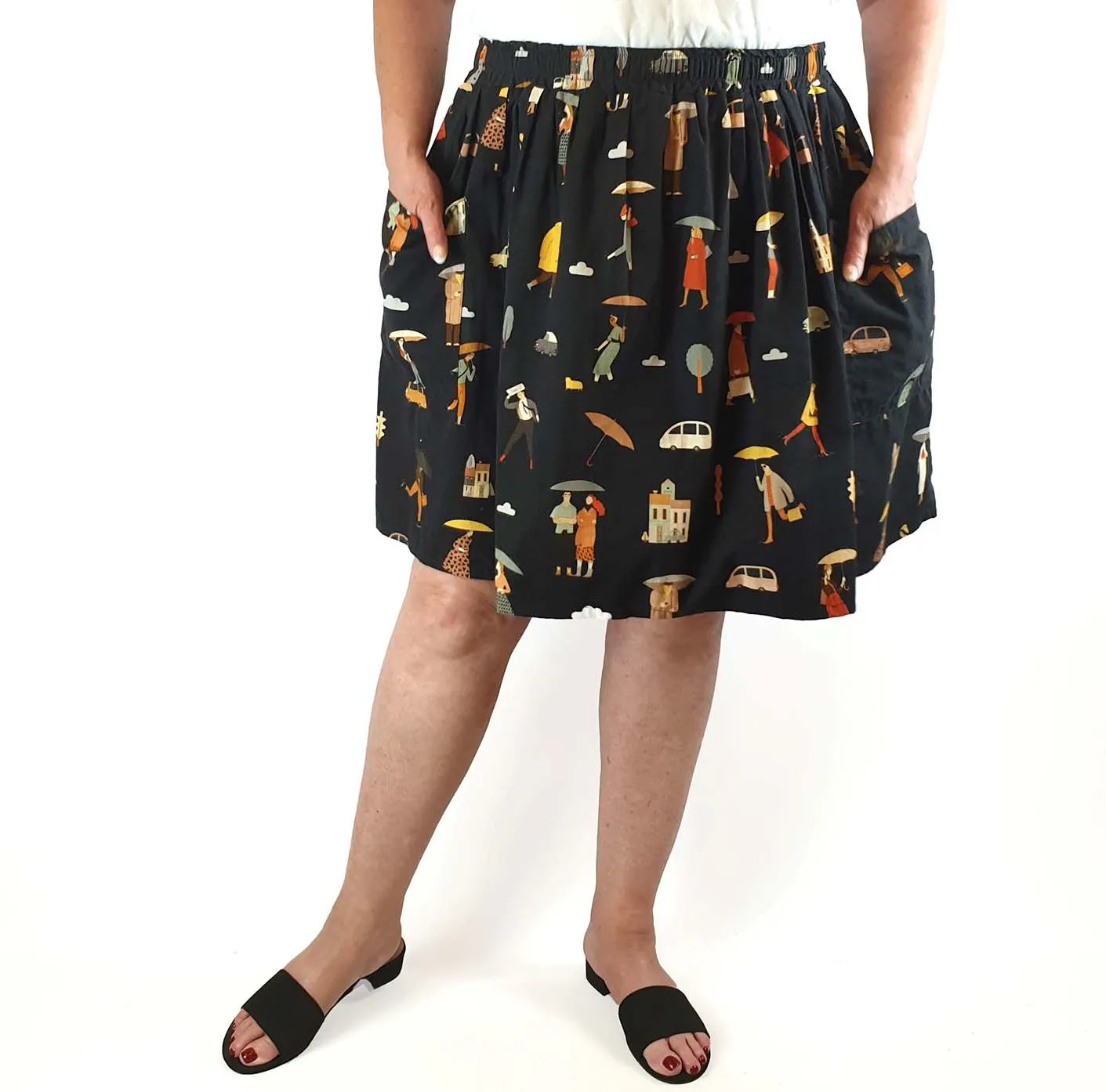 Rummage Style rainy day print skirt size 18