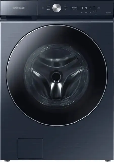 Samsung - BESPOKE 5.3 Cu. Ft. High-Efficiency Stackable Smart Front Load Washer with Steam and AI OptiWash - Brushed Navy - new