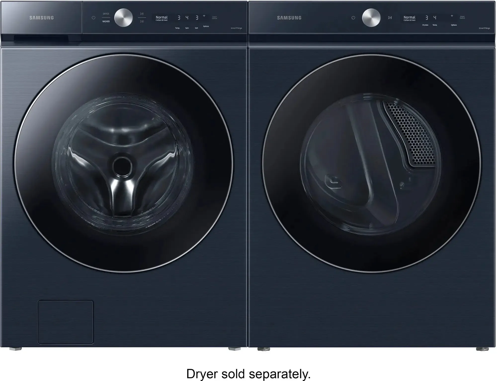 Samsung - BESPOKE 5.3 Cu. Ft. High-Efficiency Stackable Smart Front Load Washer with Steam and AI OptiWash - Brushed Navy - new