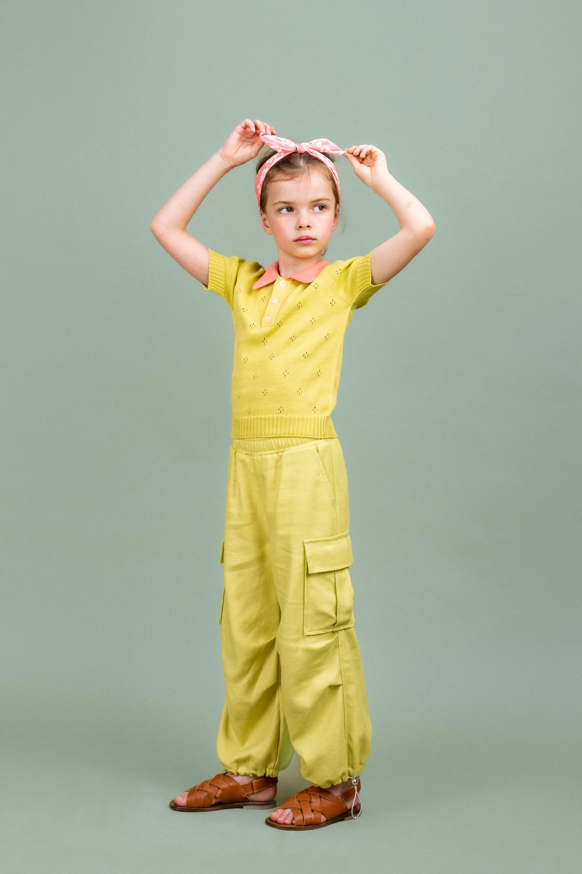 Seamless Knit Polo Shirt Lemonade, Lime Green