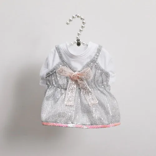 sequins t-shirt dress - last small fits 3-5 lbs