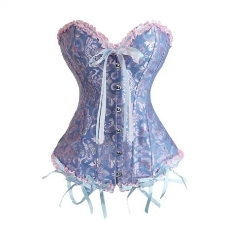 Shapewear Baby Blue Lace Up Corset Waist Trainer