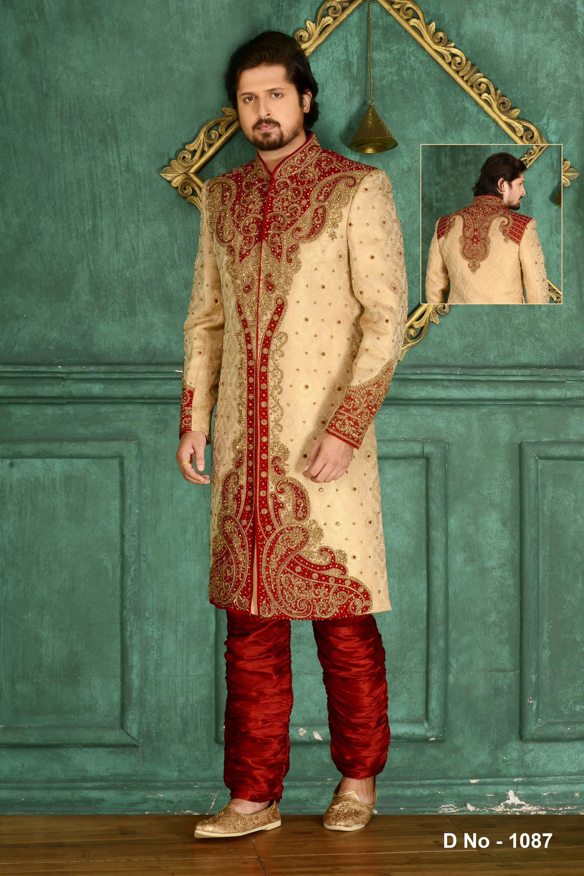 Sherwani (Custom Tailored) - (D.No.-1087)