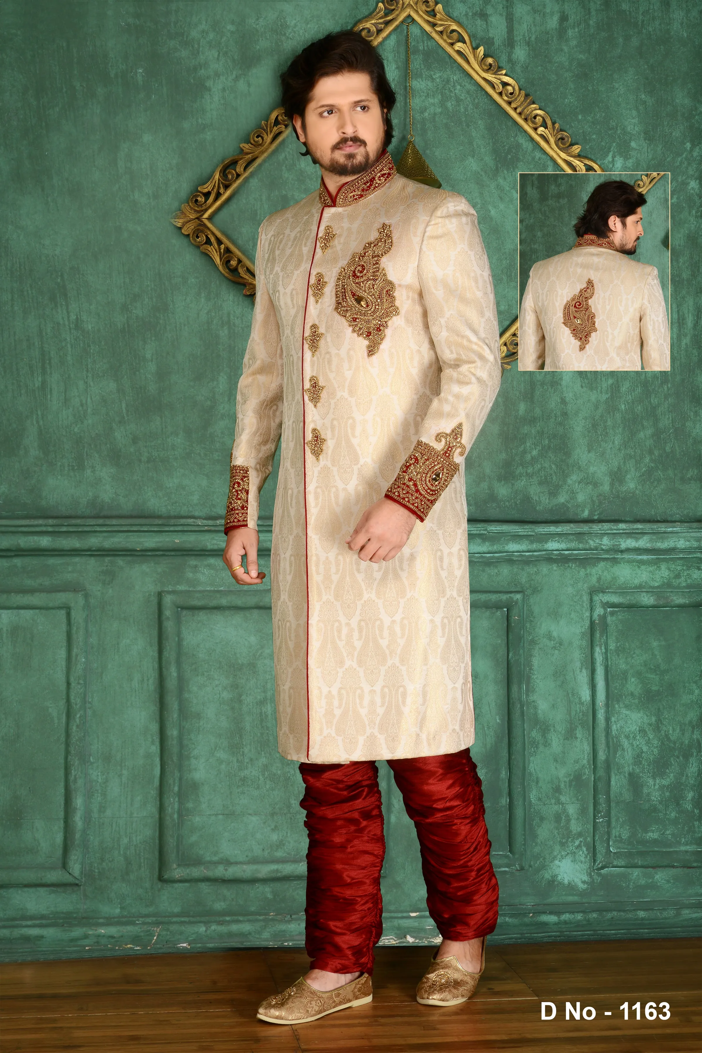 Sherwani (Custom Tailored) - (D.No.-1163)