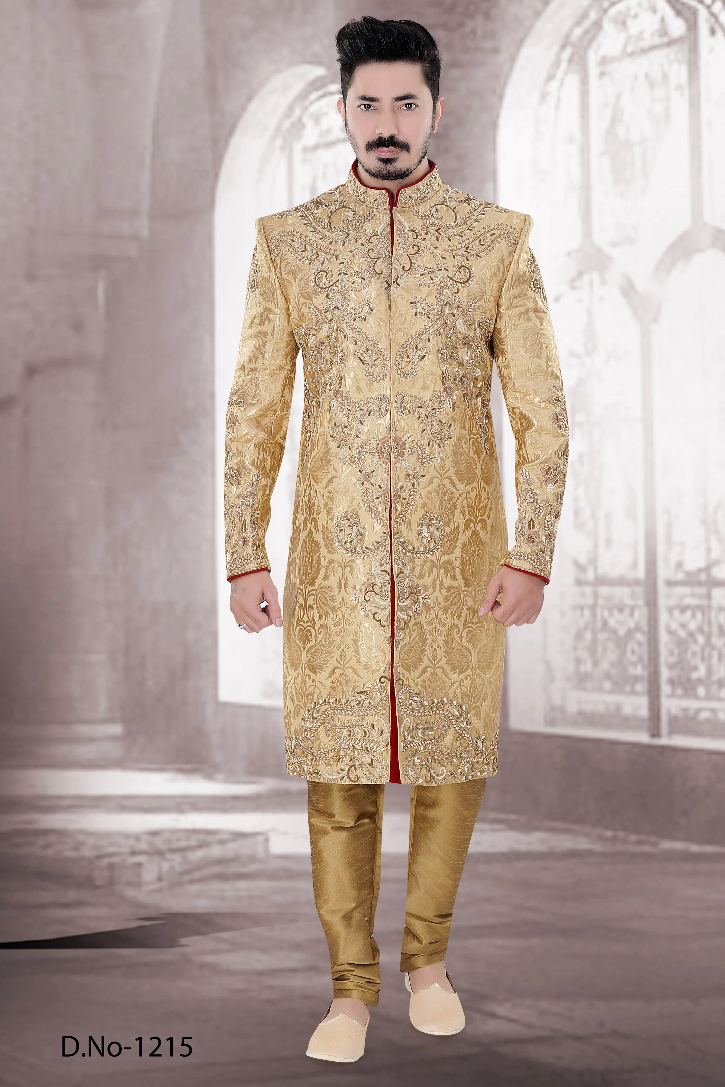Sherwani (Custom Tailored) - (D.No.-1215)