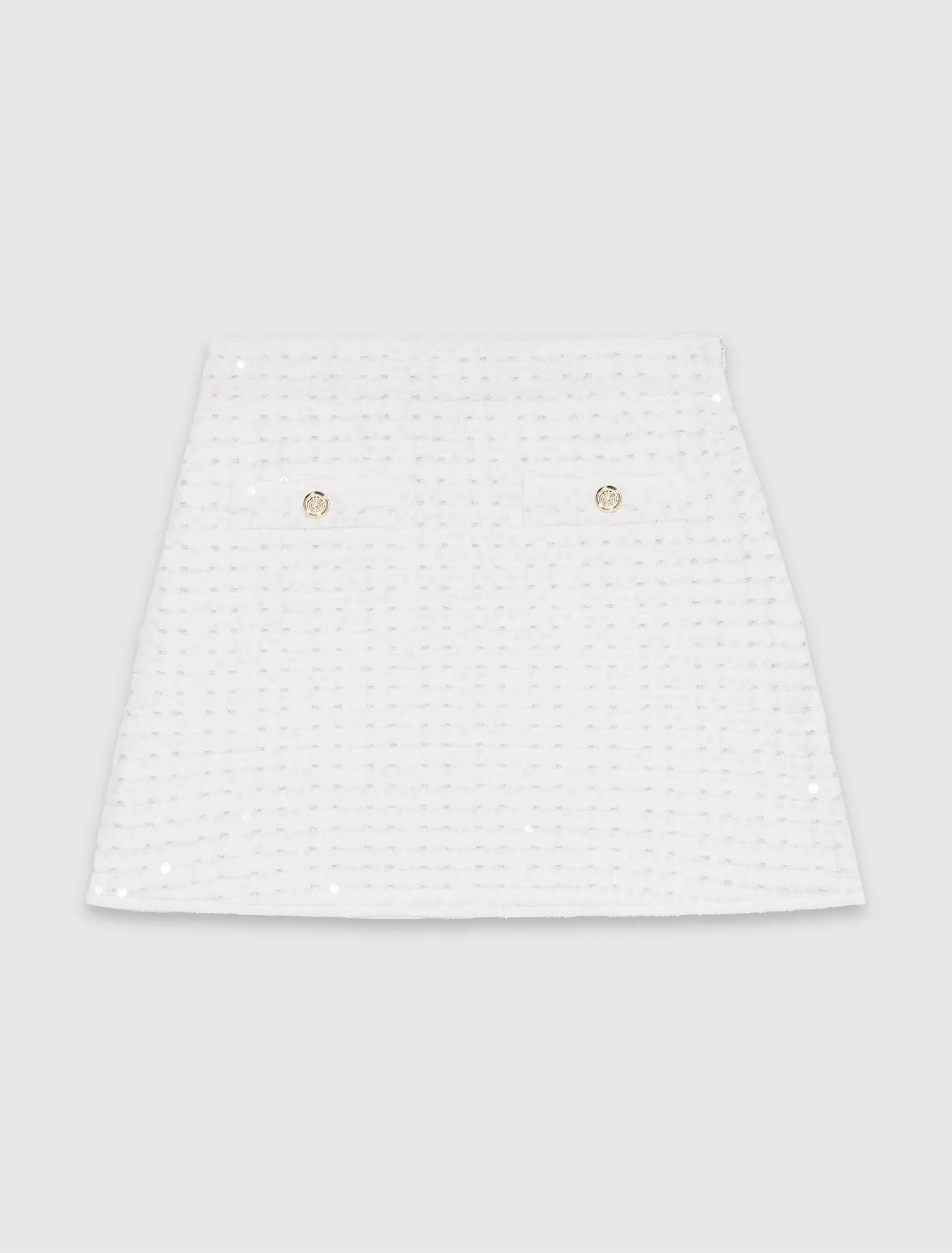 Short sequinned knit skirt