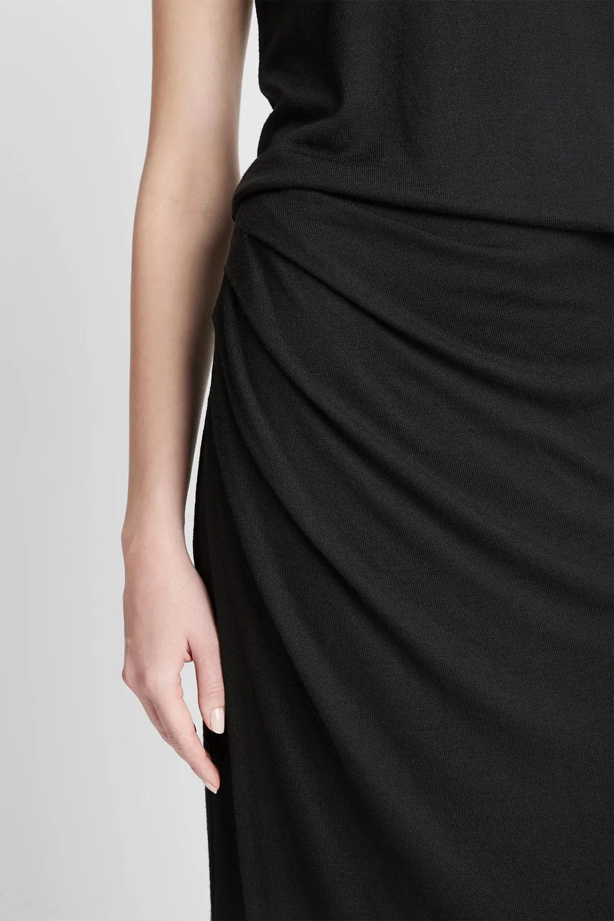 Side-Drape Skirt in Black