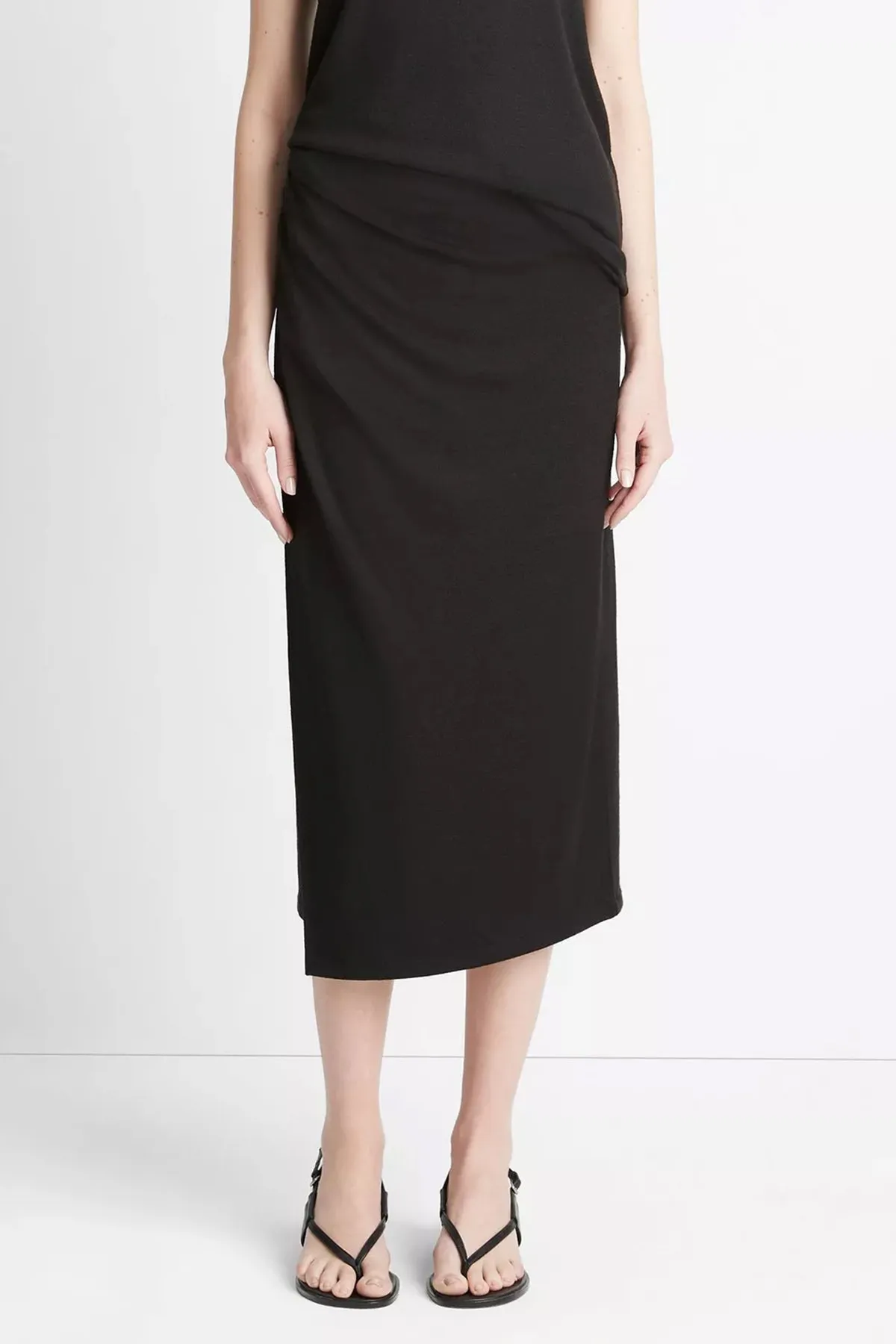 Side-Drape Skirt in Black