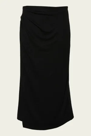 Side-Drape Skirt in Black