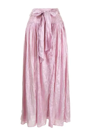 Silk Viscose Lurex Skirt in Rose