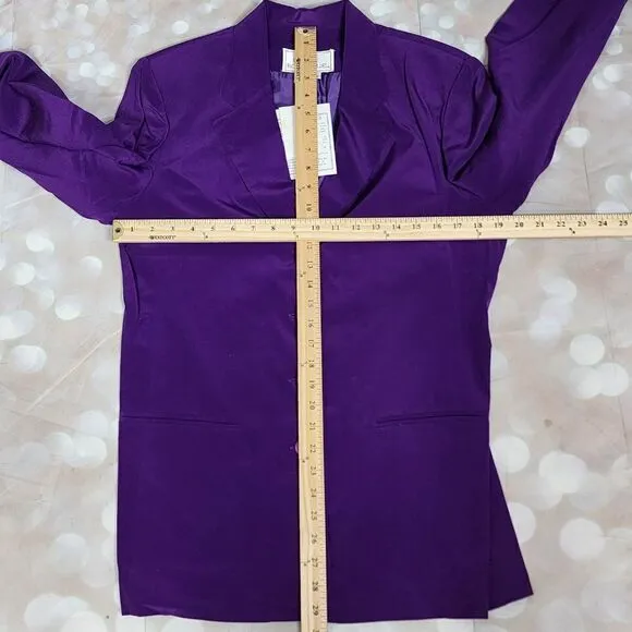 Silk Boutique 100% Purple Blazer with Cropped Vest, Women's 10 NWT