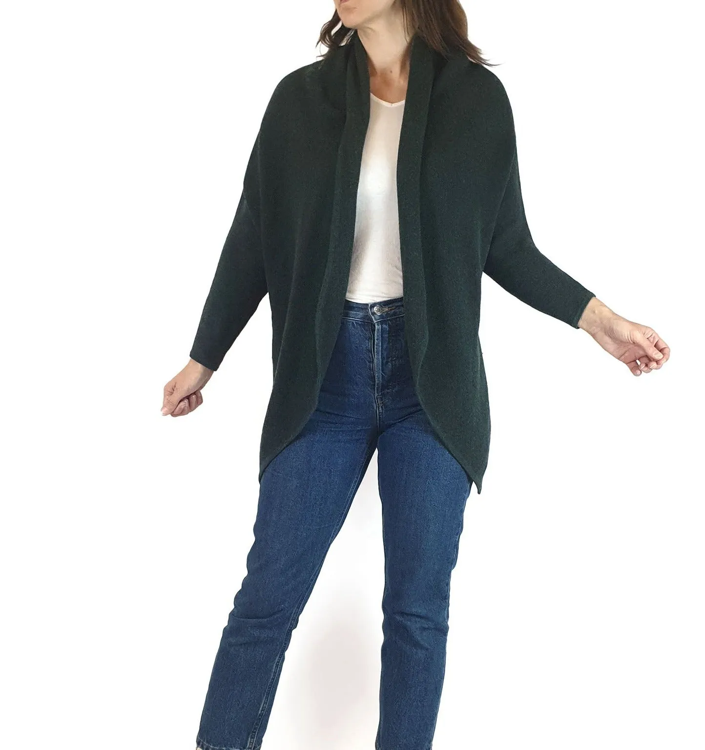 Skin & Threads green 100% extra fine merino wool cardigan size 1 (note: some pilling)