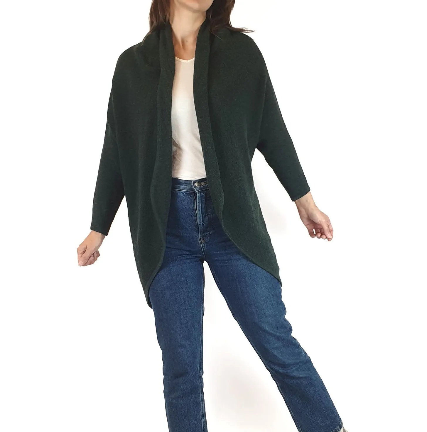 Skin & Threads green 100% extra fine merino wool cardigan size 1 (note: some pilling)