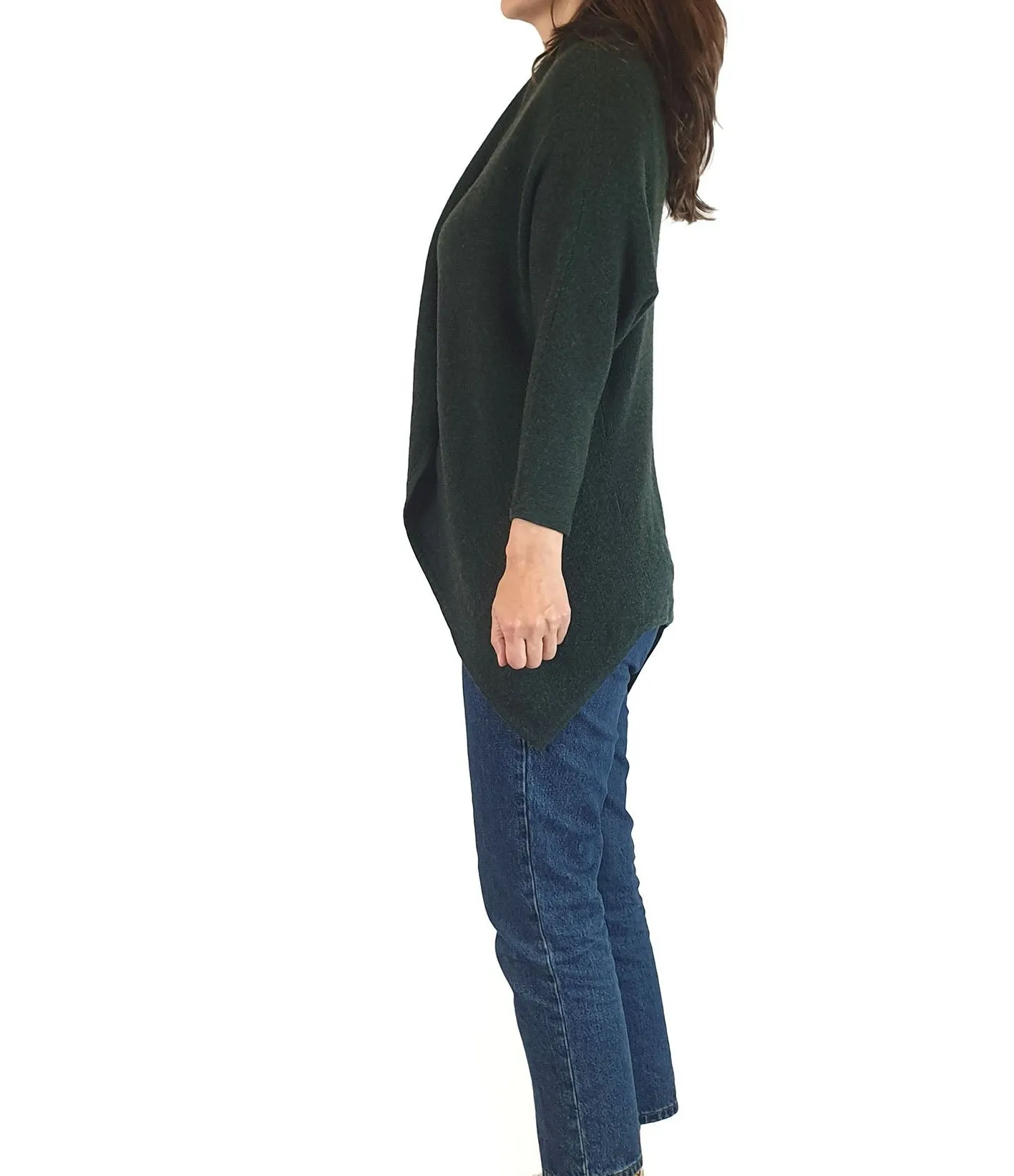 Skin & Threads green 100% extra fine merino wool cardigan size 1 (note: some pilling)
