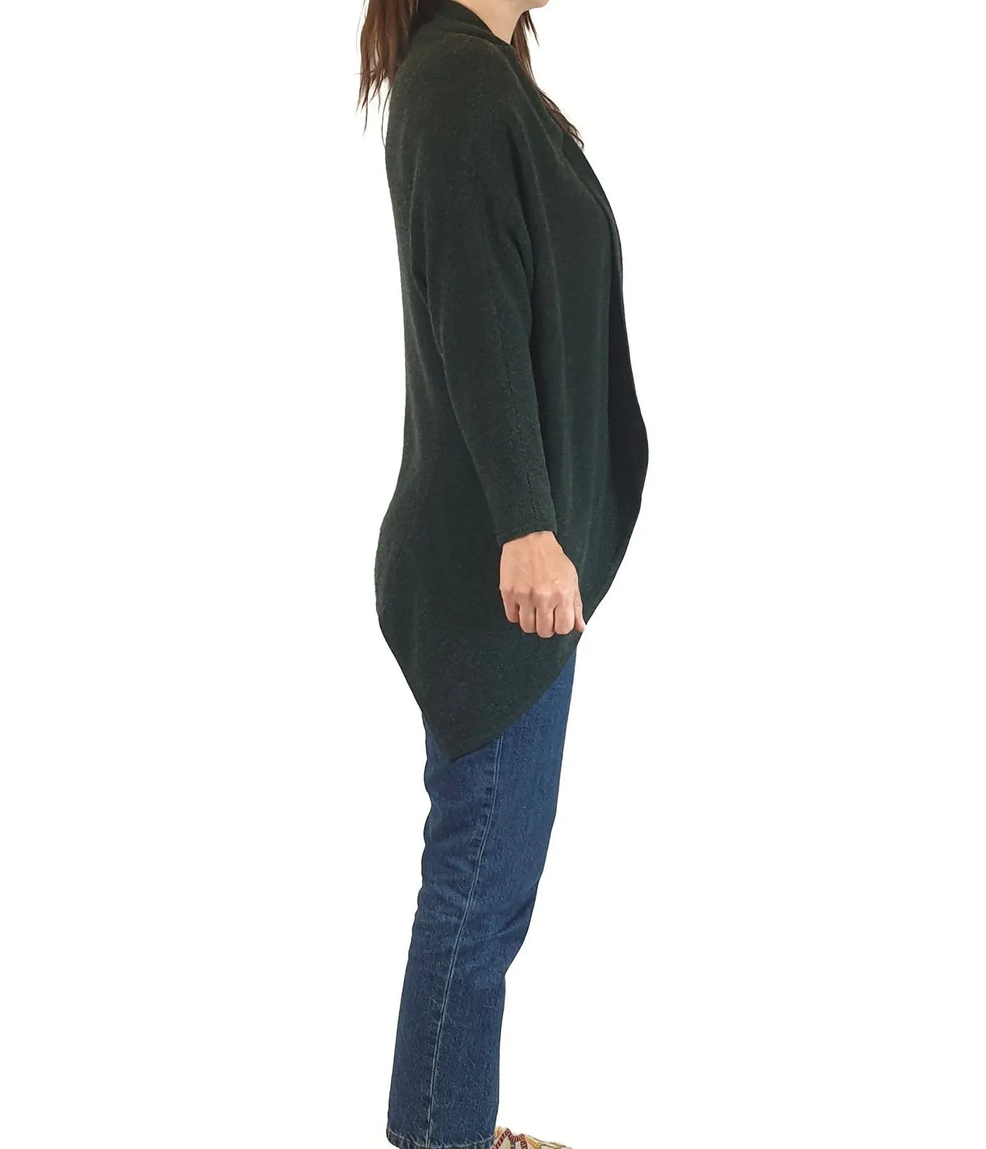 Skin & Threads green 100% extra fine merino wool cardigan size 1 (note: some pilling)