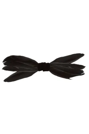Skinny Feather Bowtie/Clip - Black