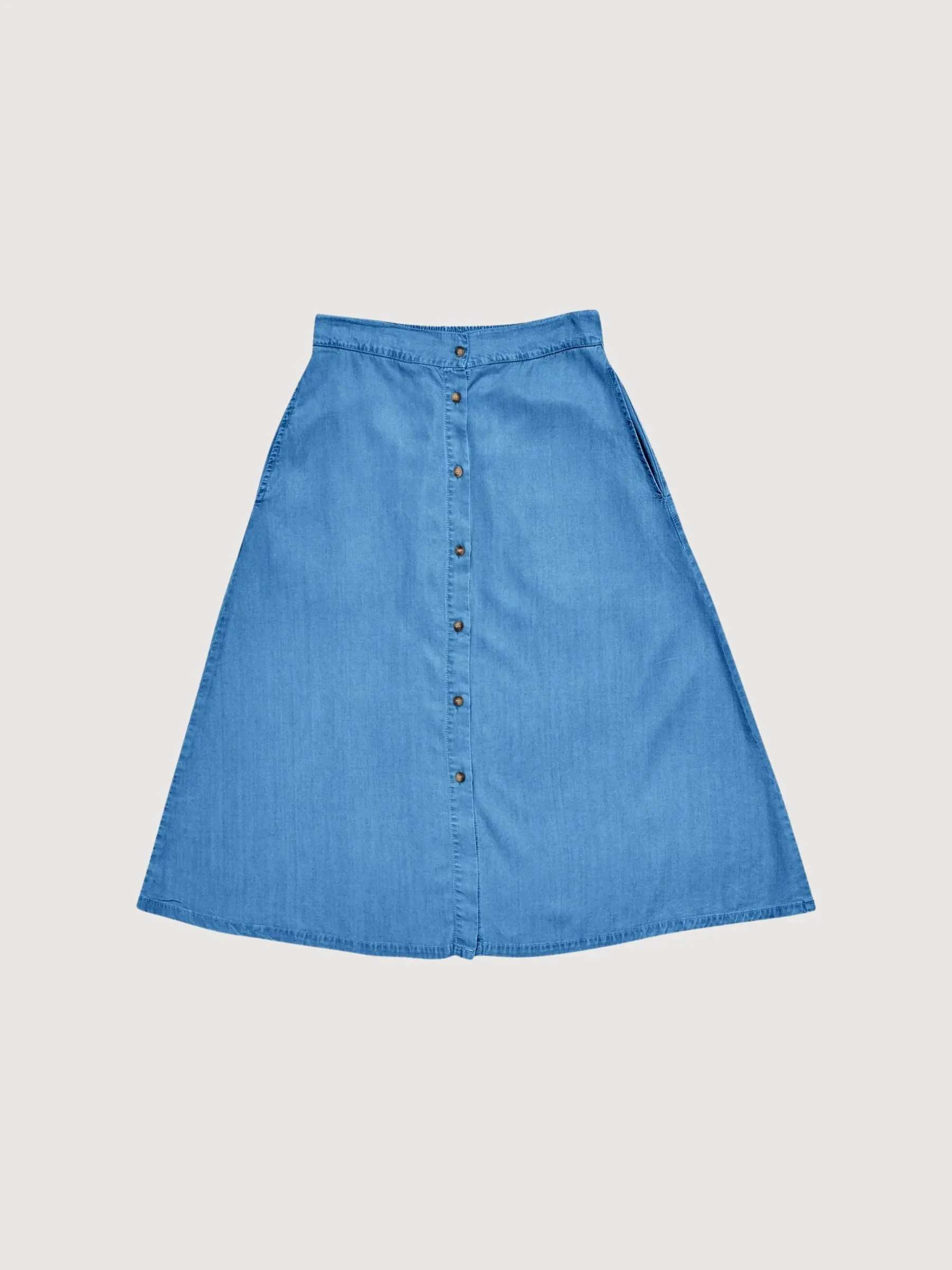 Skirt Denim Midi Dark Blue Lyocell | Mazine