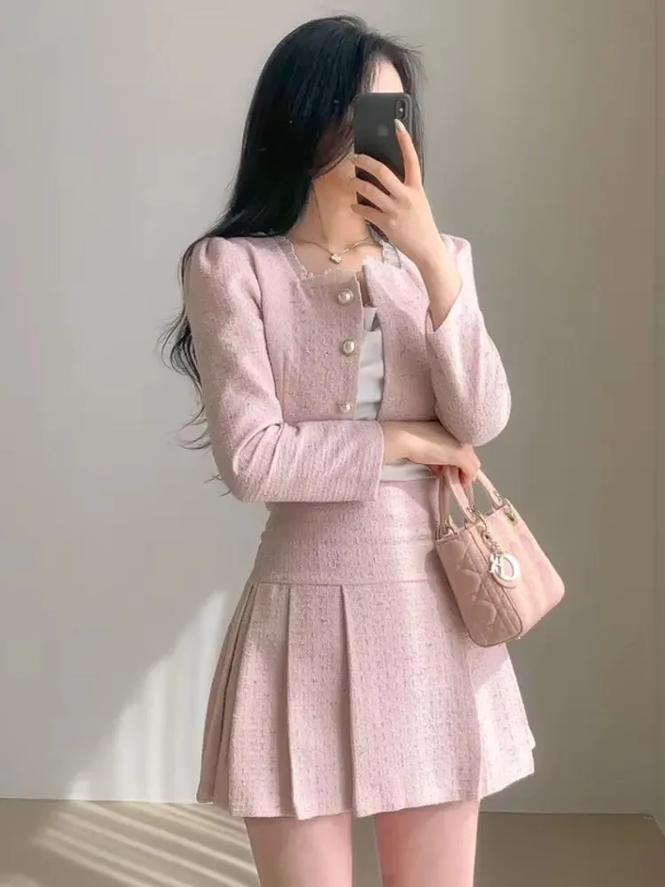 Slim Women High Waist Mini Skirts Sets