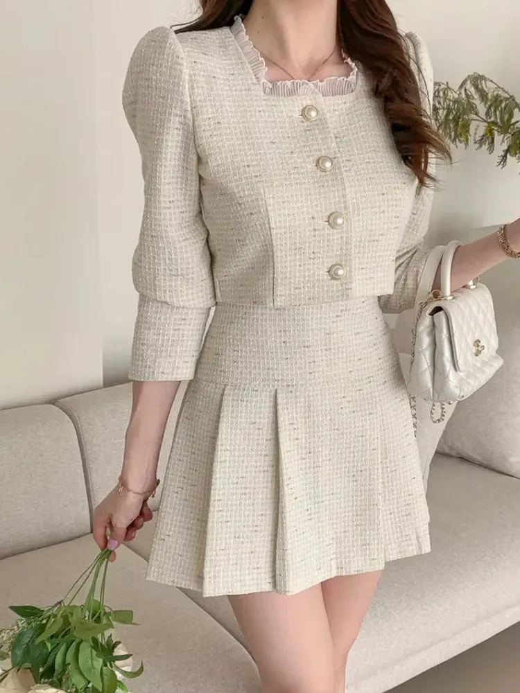Slim Women High Waist Mini Skirts Sets