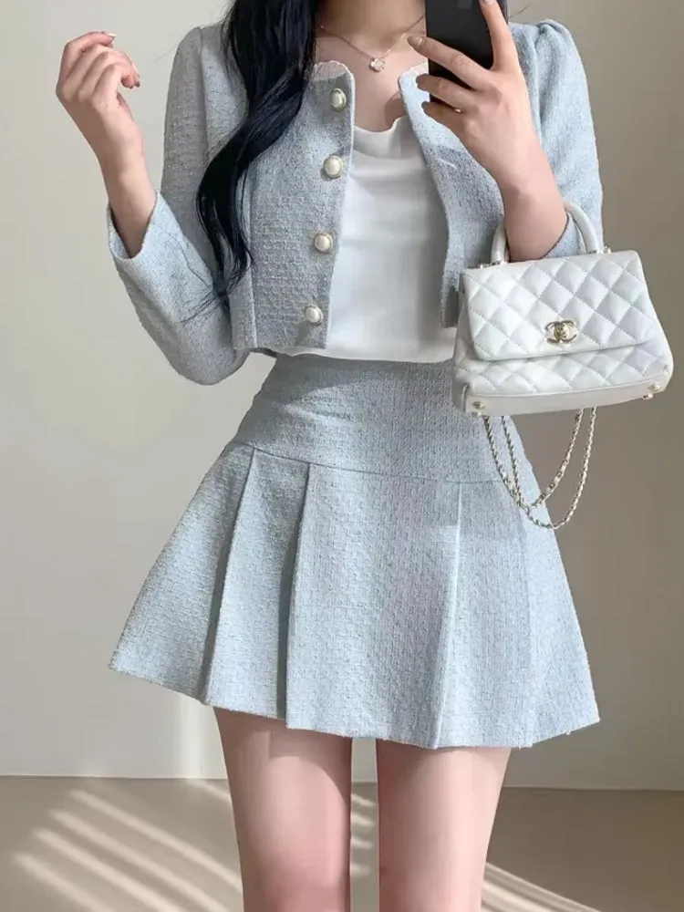 Slim Women High Waist Mini Skirts Sets