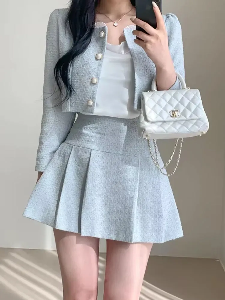 Slim Women High Waist Mini Skirts Sets
